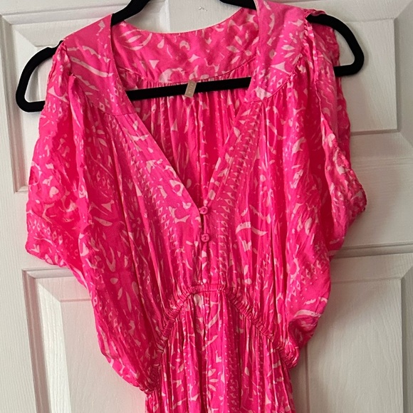 Lola Australia hot Pink ‘Patsy’ maxi dress with floral print, 100% silk, size XS - Picture 9 of 9